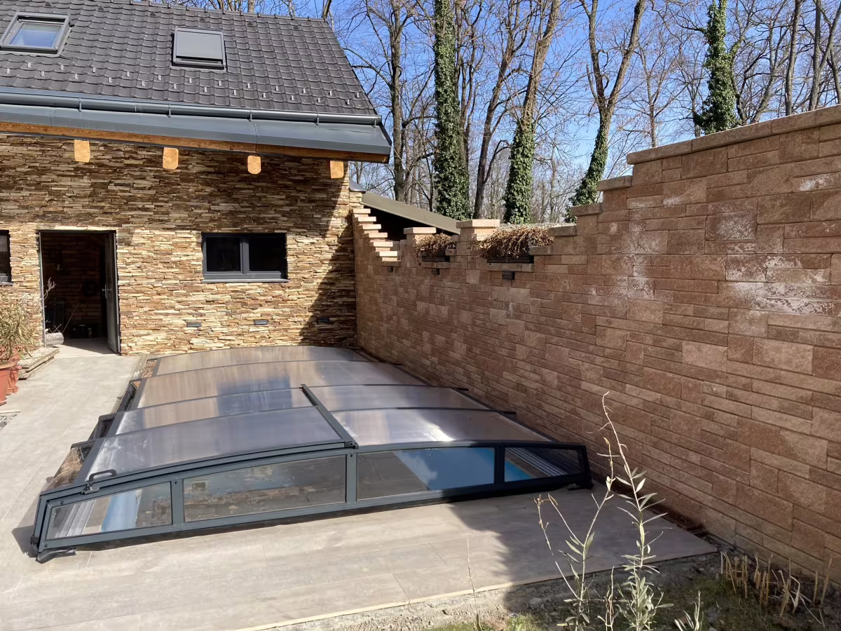 Zastřešení bazénů - 2x šikmina - www.bazeny-pulda.cz