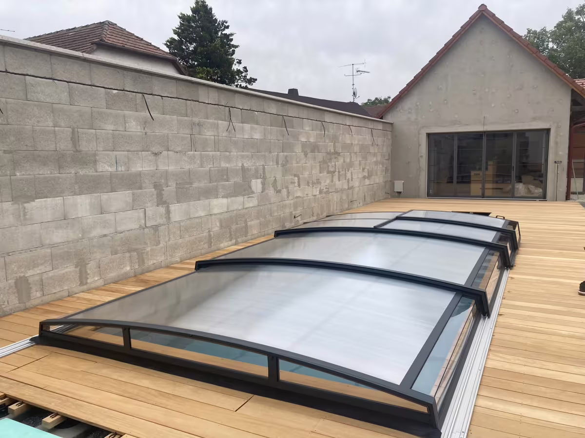 Zastřešení bazénů - 2x šikmina - www.bazeny-pulda.cz
